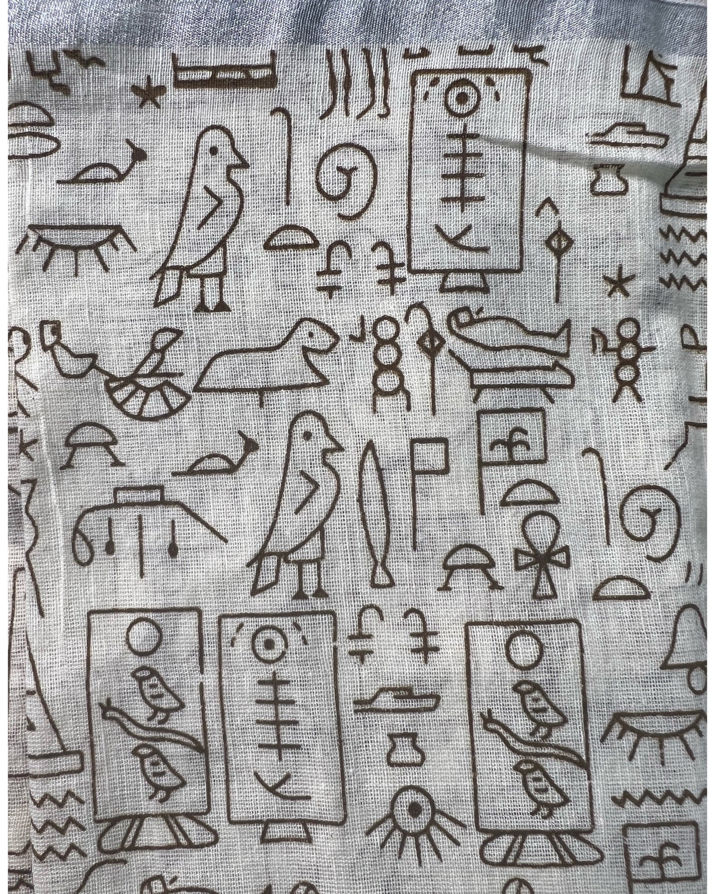 Off white soft and comfortable khadi cotton saree printed in brown itsy bitsy patterns