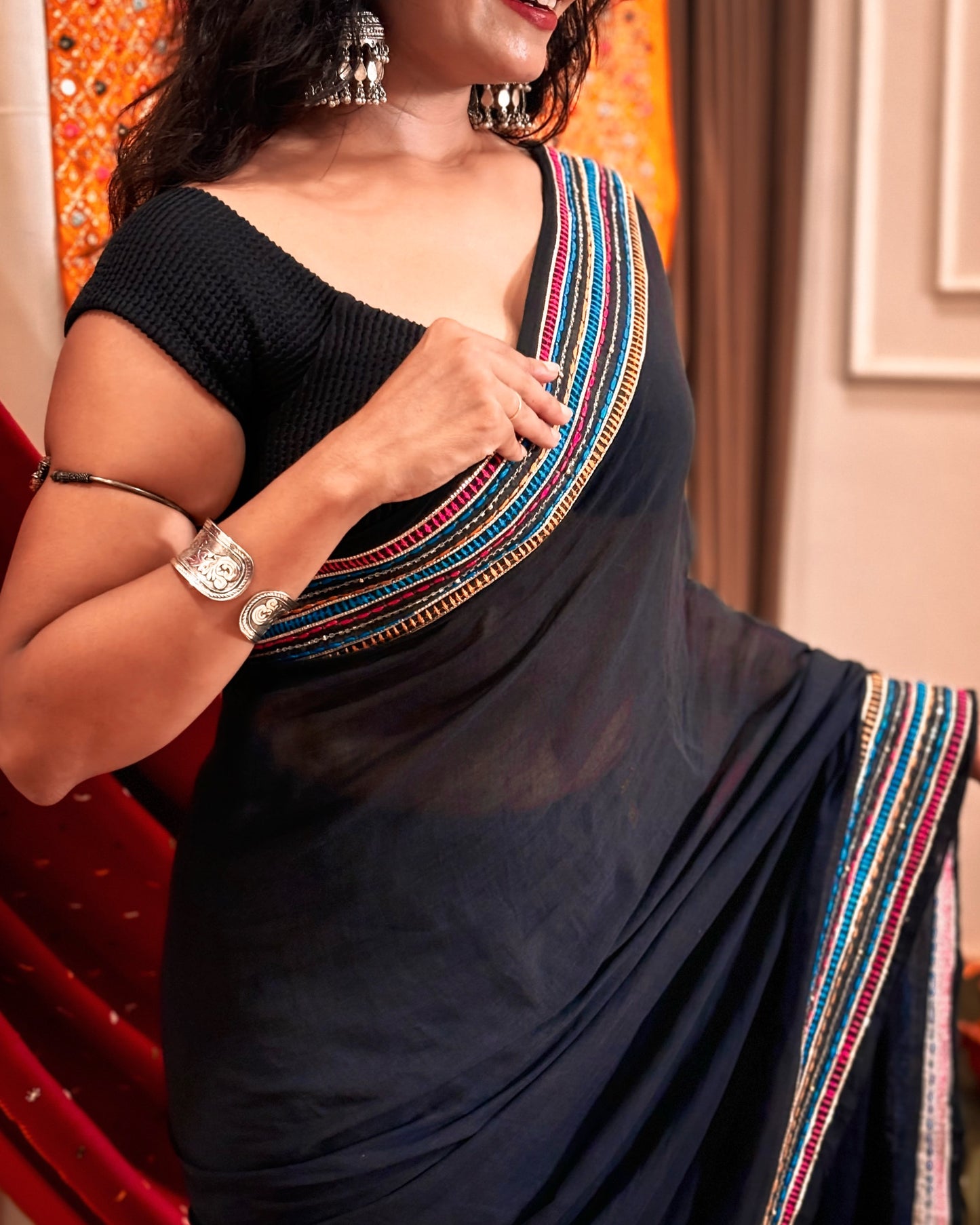 Night’s Edge (Sequins emblished saree)