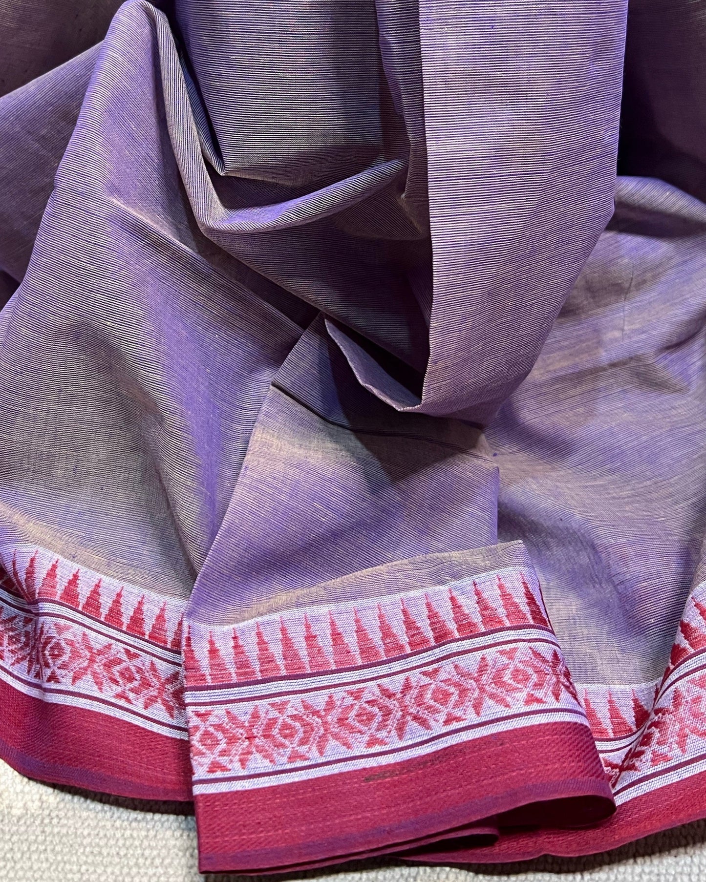 Purple - Red cotton Dhaniakhali handloom saree new collection