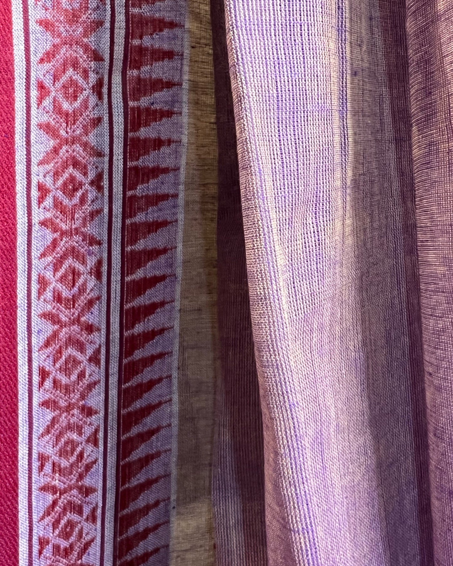 Purple - Red cotton Dhaniakhali handloom saree new collection