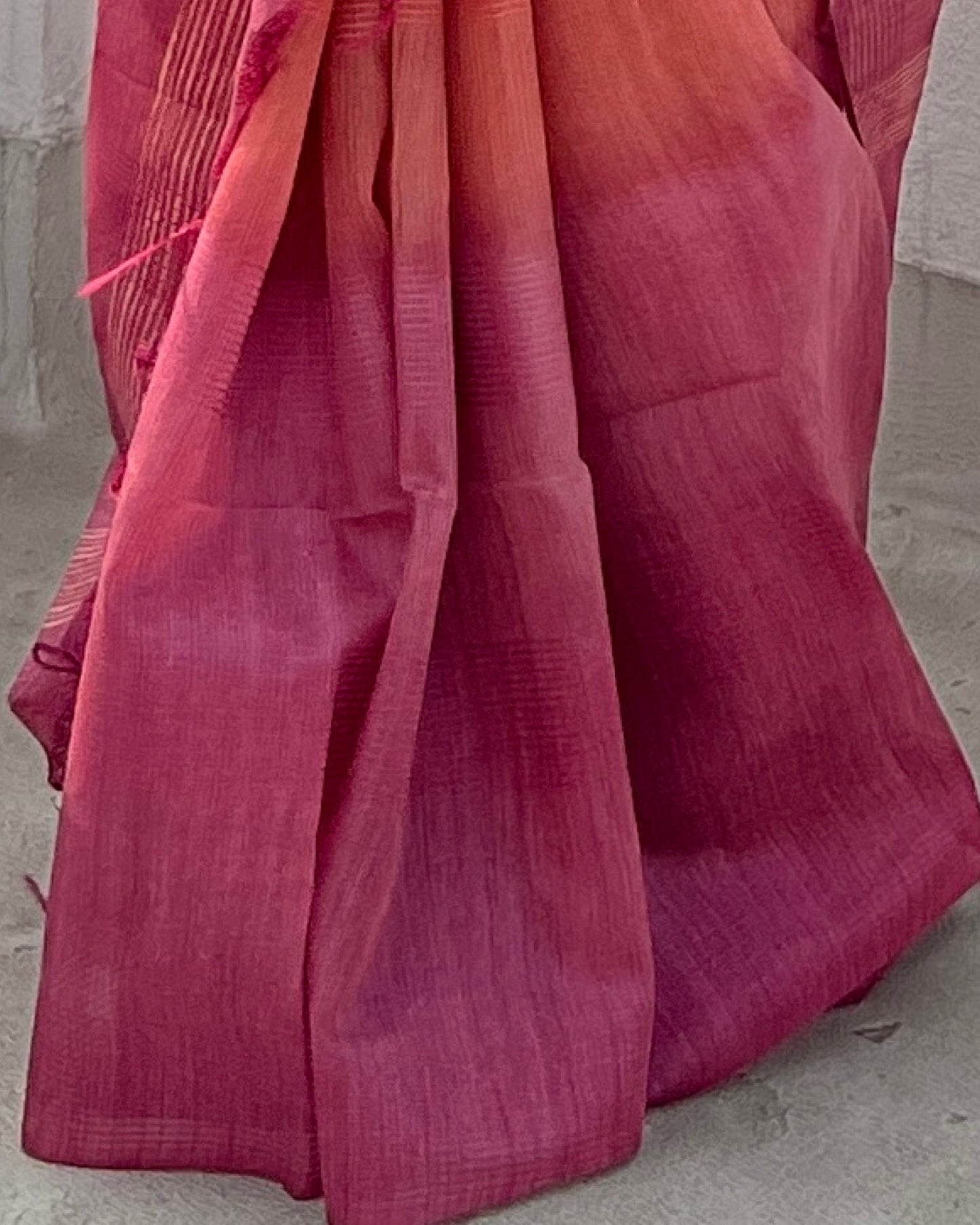 Peach - Pink Bhagalpuri handloom saree new collection