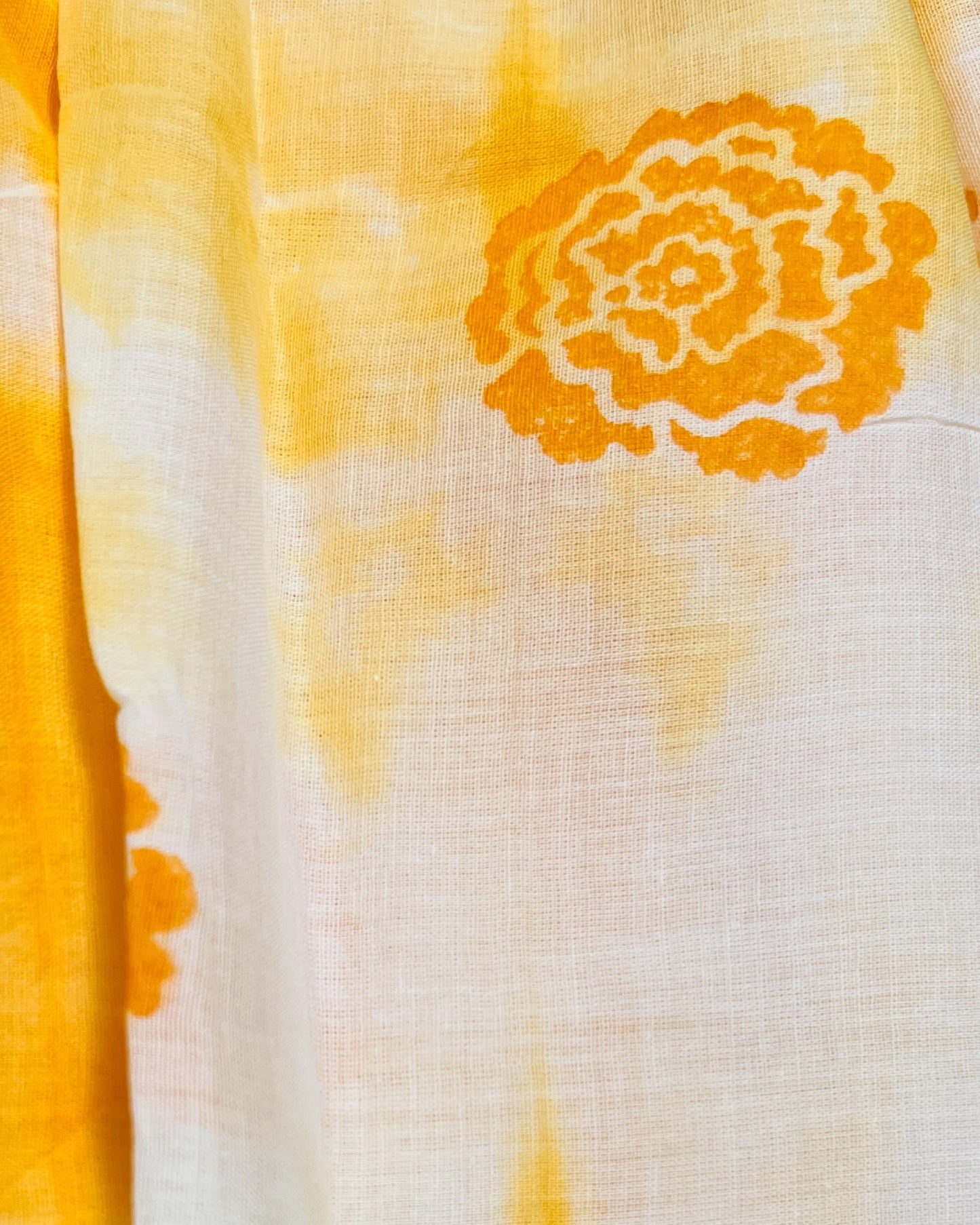 Marigold Sun Orange Mulmul cotton Summer Saree - New Collection