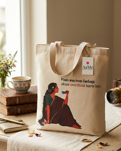 Lightweight Overthinker tote bag for daily essentials