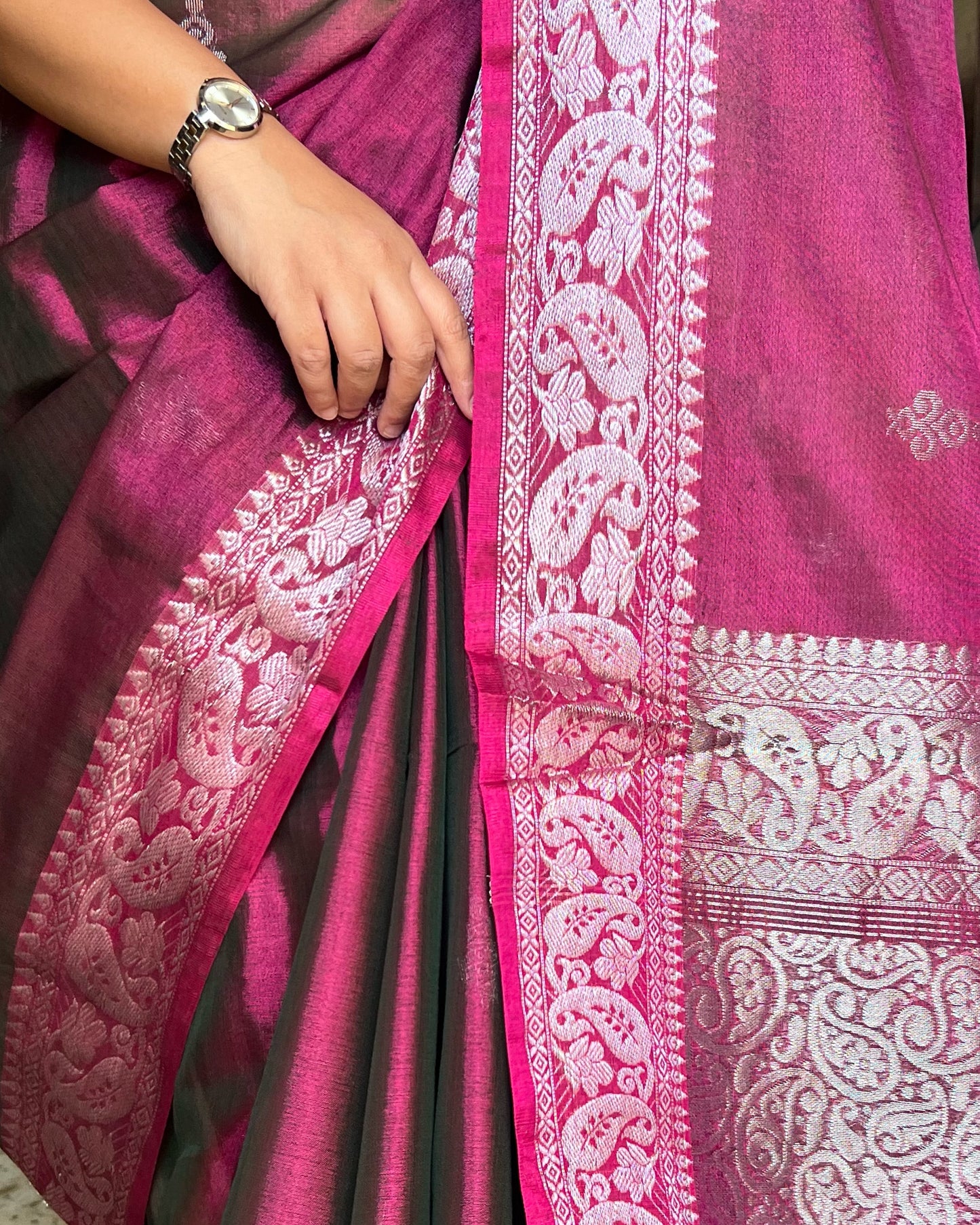 Revati (Dual Tone Cotton Tissue Banarasi Saree)