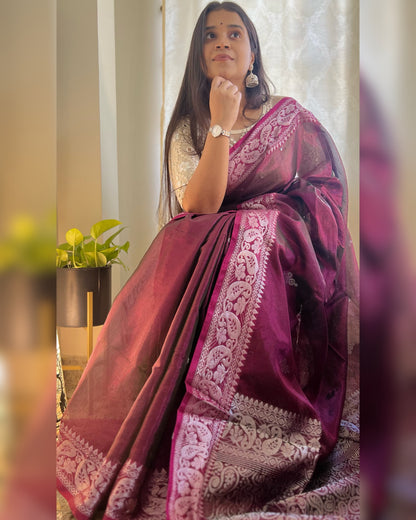 Revati (Dual Tone Cotton Tissue Banarasi Saree)