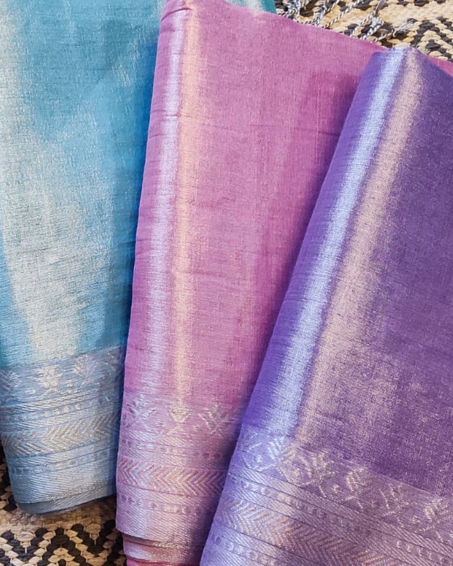 Pink Viral mulmul cotton tissue saree for festivities with silver border