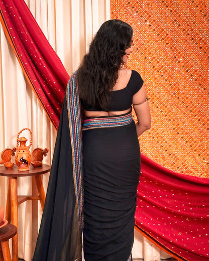 Night’s Edge  (Sequins emblished saree)