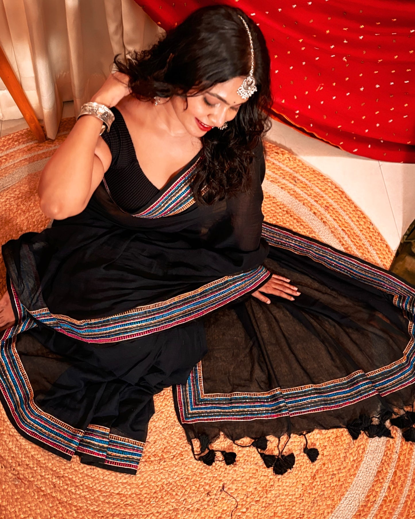 Night’s Edge  (Sequins emblished saree)