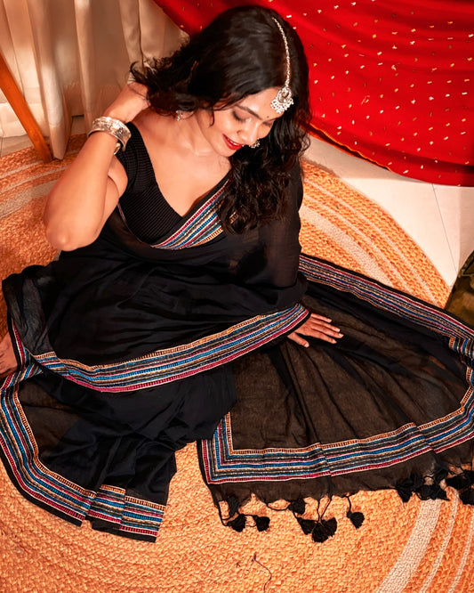 Night’s Edge  (Sequins emblished saree)