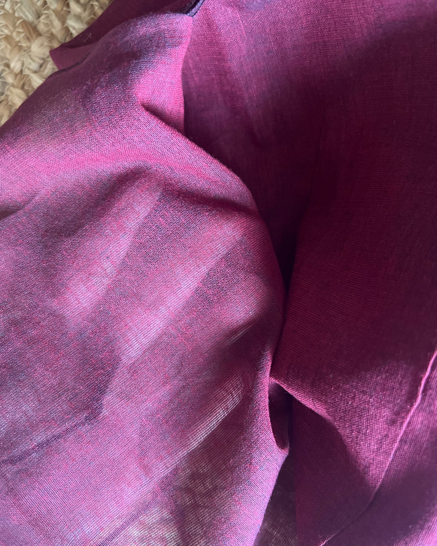 Soft and Comfortable plum purple khaadi cotton saree