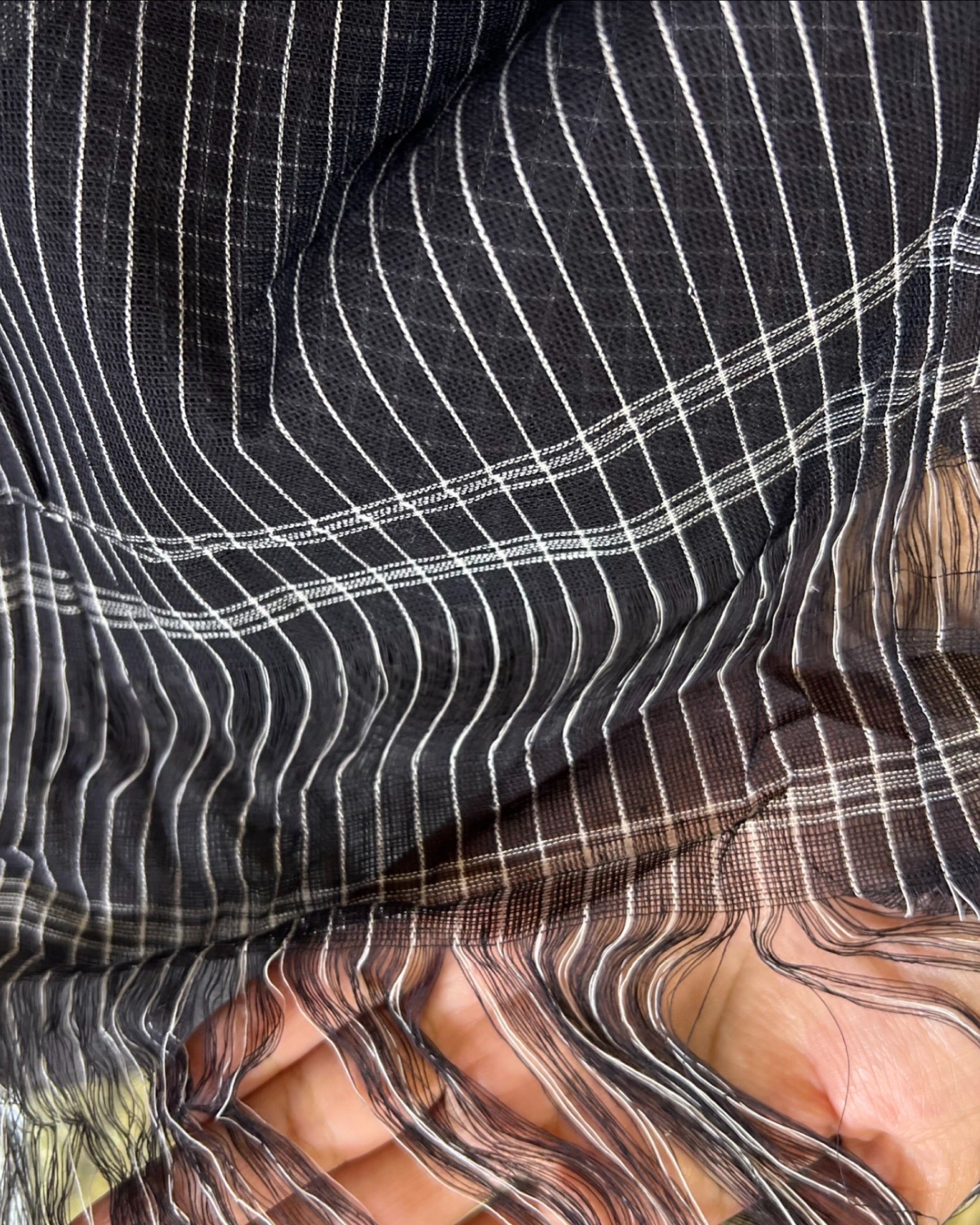 Soft and Comfortable handloom cotton saree in black and white checks