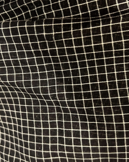 Comfortable handloom cotton Shopaame saree in black and white- Black Mystique