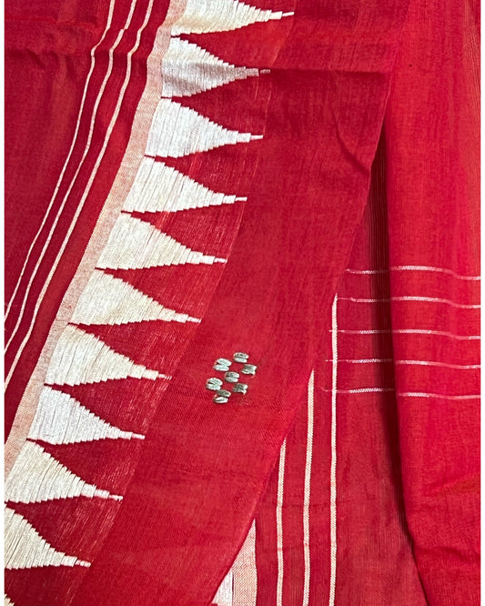Laal Shikhar | Red Bengal Handloom Saree