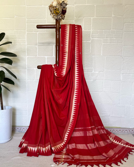 Laal Shikhar | Red Bengal Handloom Saree