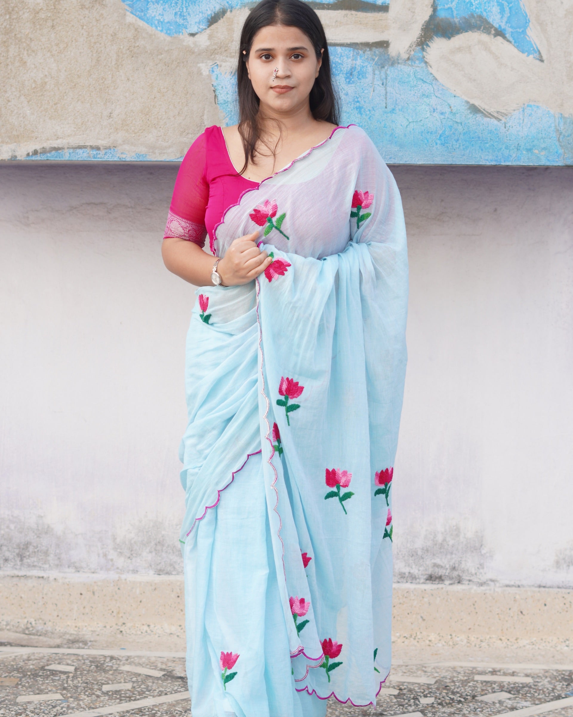 Holy Colors - Silk Cotton Saree - Radhika Store