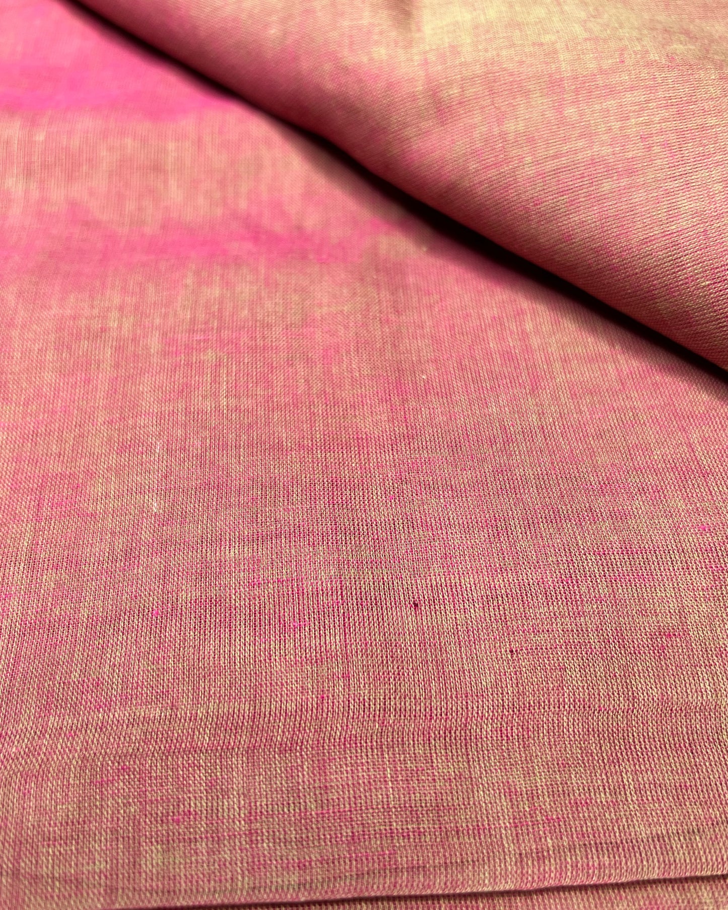 Soft and comfortable light weight pink mulmul cotton saree with floral hand painting good for day time wear