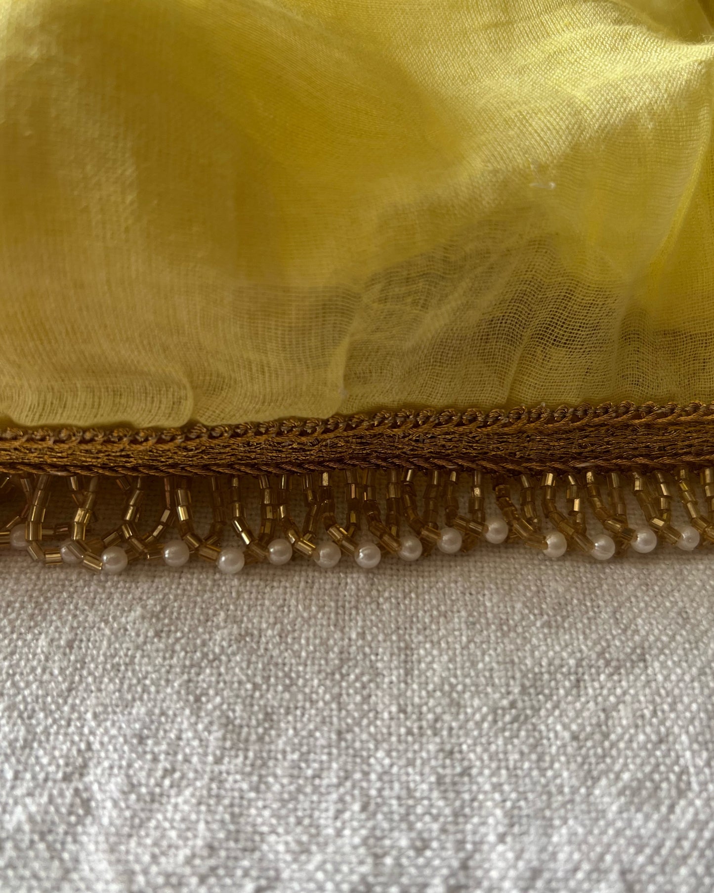 Lemon n Lotus | Handpainted Mulmul Cotton Saree