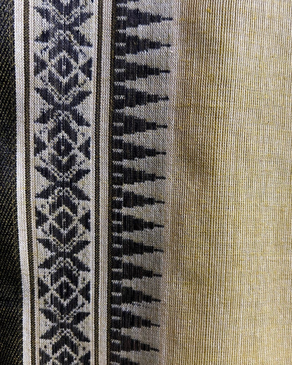 Mehendi Green - Black cotton Dhaniakhali handloom saree new collection