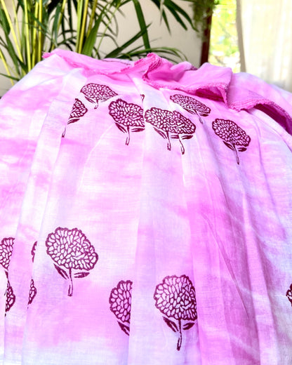 Pink Maroon Mulmul cotton Summer Saree - New Collection